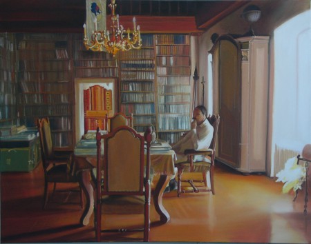 Balassi Műzeum könyvtára 110x150cm olaj vászon